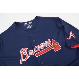 Atlanta Braves MLB Baseball TX3 Cool Jersey Men's Size XL Embroidered Navy Red